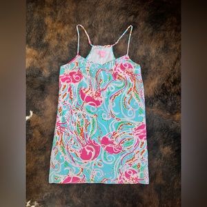 Lilly Pulitzer Dusk Silk Mini Dress in “Jellies Be Jammin” Print S